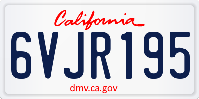 CA license plate 6VJR195