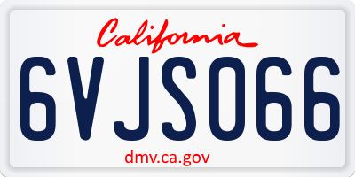CA license plate 6VJS066