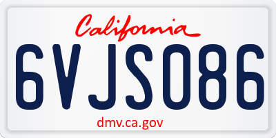CA license plate 6VJS086