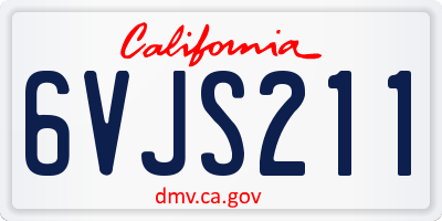 CA license plate 6VJS211