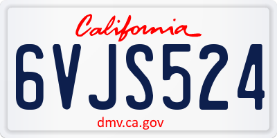 CA license plate 6VJS524