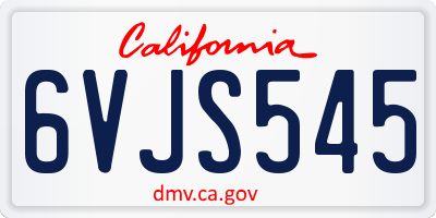CA license plate 6VJS545
