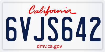 CA license plate 6VJS642
