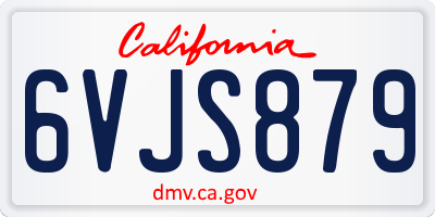 CA license plate 6VJS879