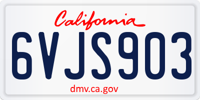 CA license plate 6VJS903