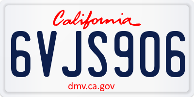 CA license plate 6VJS906