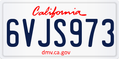 CA license plate 6VJS973
