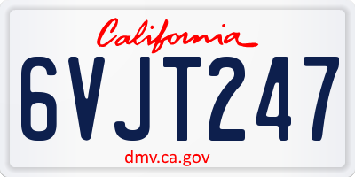 CA license plate 6VJT247