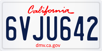 CA license plate 6VJU642