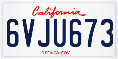 CA license plate 6VJU673