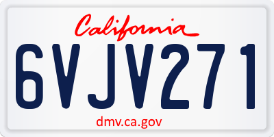 CA license plate 6VJV271