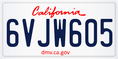 CA license plate 6VJW605