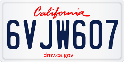 CA license plate 6VJW607