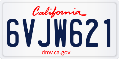 CA license plate 6VJW621