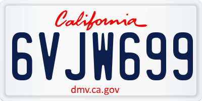 CA license plate 6VJW699