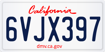 CA license plate 6VJX397