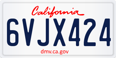 CA license plate 6VJX424