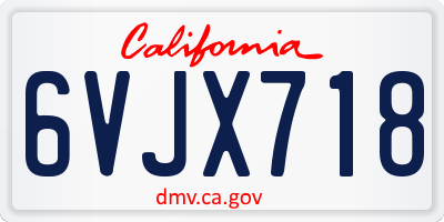 CA license plate 6VJX718