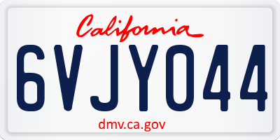 CA license plate 6VJY044