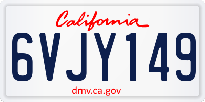 CA license plate 6VJY149