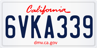 CA license plate 6VKA339