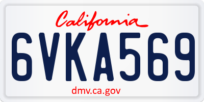 CA license plate 6VKA569