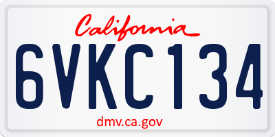 CA license plate 6VKC134