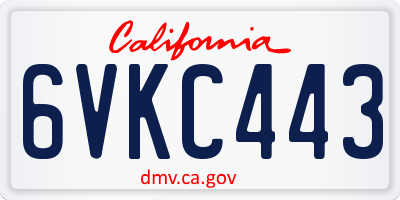 CA license plate 6VKC443