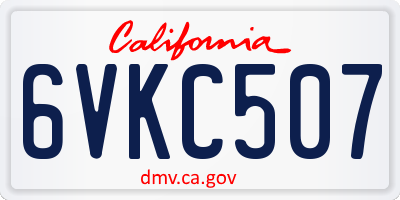 CA license plate 6VKC507