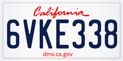 CA license plate 6VKE338
