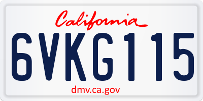 CA license plate 6VKG115
