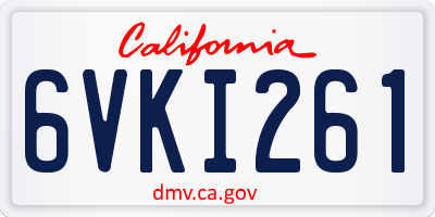 CA license plate 6VKI261
