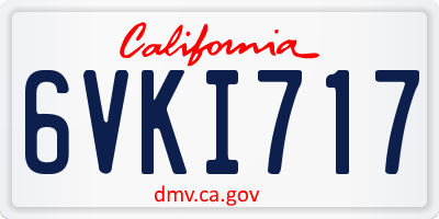 CA license plate 6VKI717