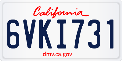 CA license plate 6VKI731