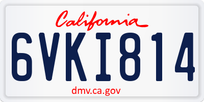 CA license plate 6VKI814