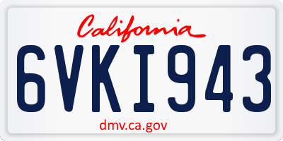 CA license plate 6VKI943