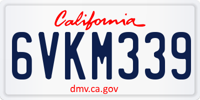 CA license plate 6VKM339