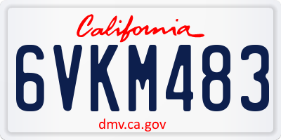 CA license plate 6VKM483