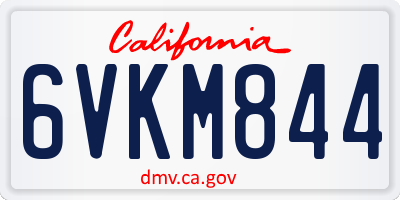 CA license plate 6VKM844