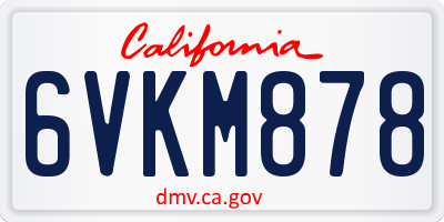 CA license plate 6VKM878