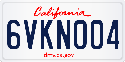 CA license plate 6VKN004