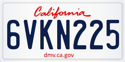 CA license plate 6VKN225