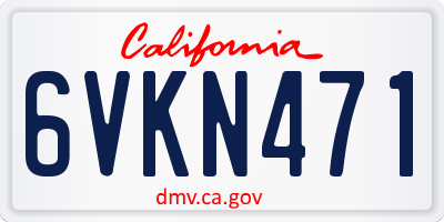 CA license plate 6VKN471