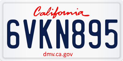 CA license plate 6VKN895