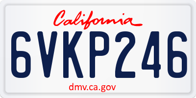 CA license plate 6VKP246