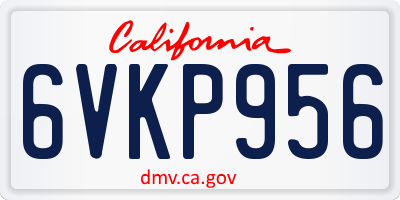 CA license plate 6VKP956