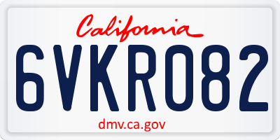 CA license plate 6VKR082