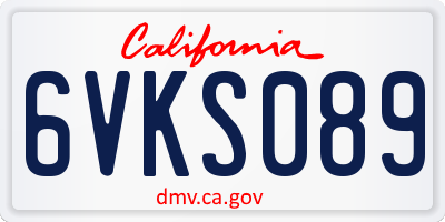 CA license plate 6VKS089
