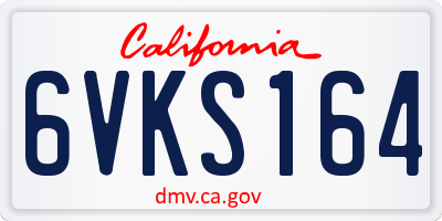 CA license plate 6VKS164