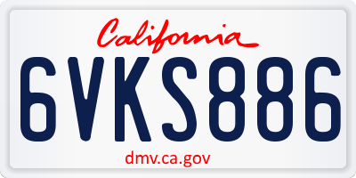 CA license plate 6VKS886